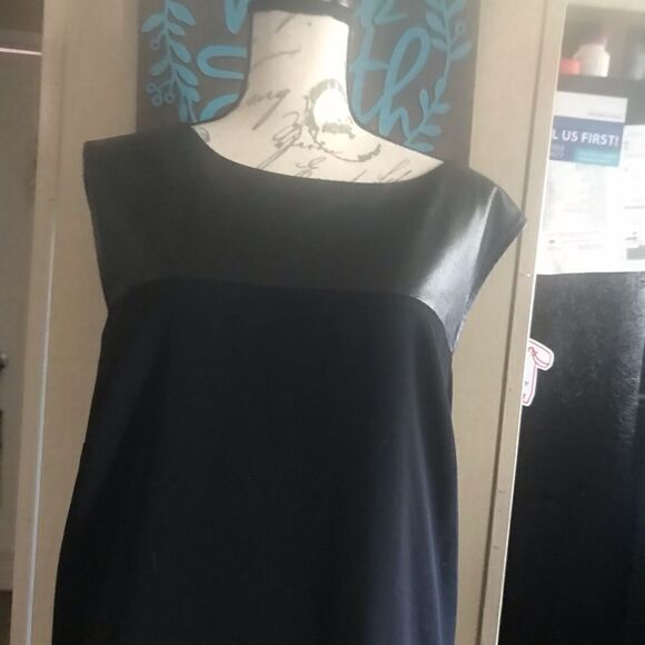 Cato Black Sleeveless Dress Size 24W Imitation Leather - Picture 4 of 9